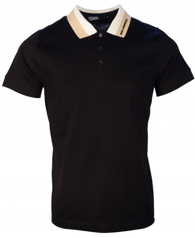 Karl Lagerfeld Polo Stripe/logo Collar