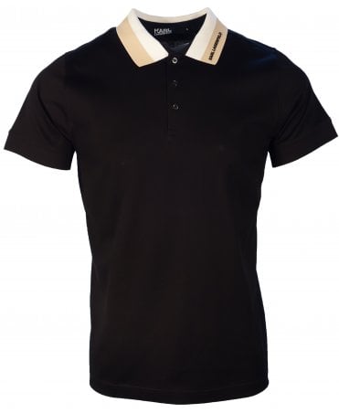 Karl Lagerfeld Polo Stripe/logo Collar