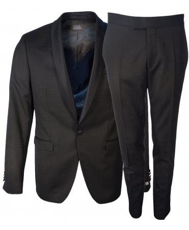 Karl Lagerfeld Suit Tonal Pattern Satin