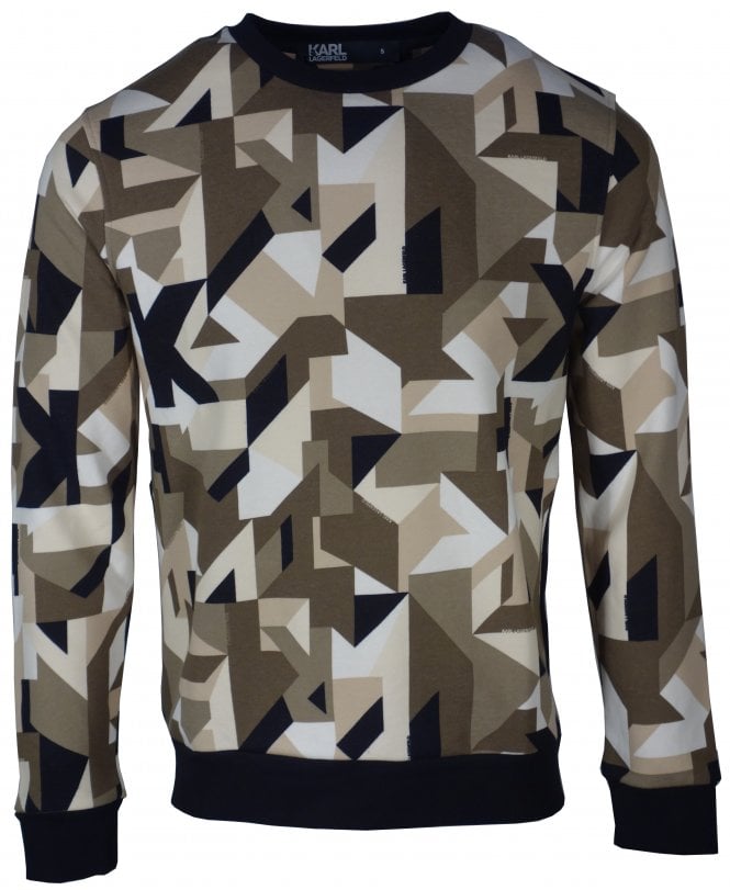 Karl Lagerfeld Top Camo Panel Zip Back