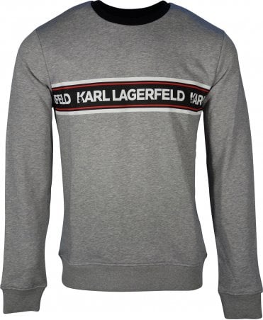 Karl Lagerfeld Top Stripe Logo Print