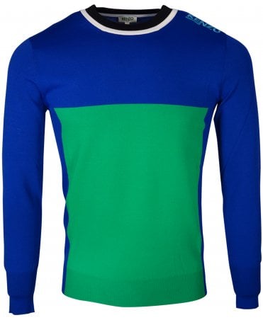 Kenzo Knit Top Panel Front Shoulder Logo