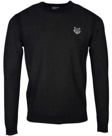 Kenzo Knit Waffle Knit Panel Tiger Badge