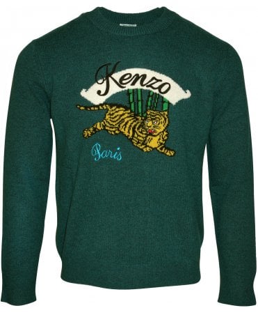 Kenzo Knitwear Jaquard Kenzo Tiger Logo