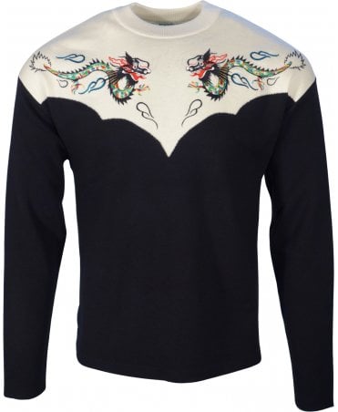Kenzo Knitwear Panel Dragon Embroidery