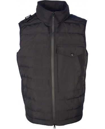 Ma.strum Gilet Quilted Panel Body Hooded