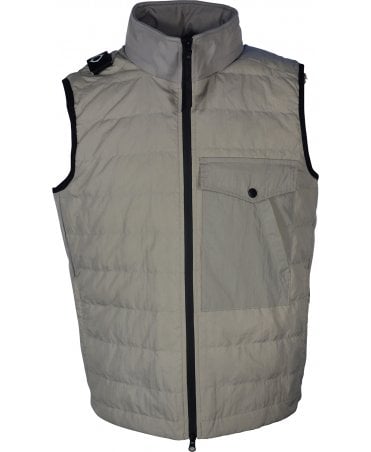 Ma.strum Gilet Quilted Panel Body Hooded