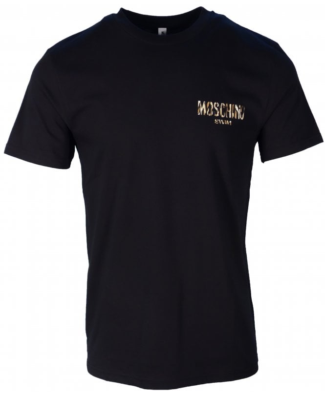 Moschino T-shirt Leopard Print Logo Swim