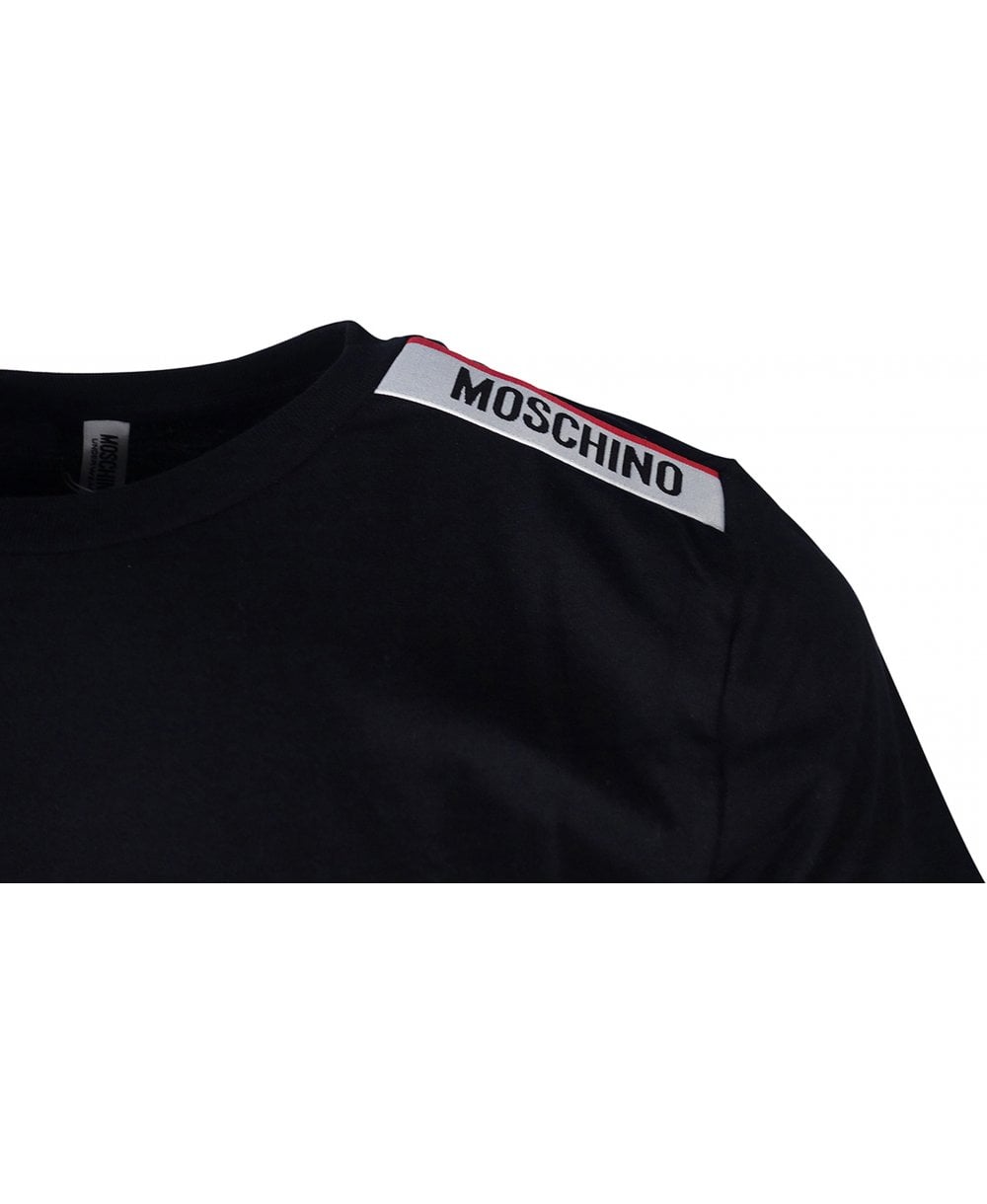 Moschino T-shirt Logo Tape Shoulder Trim V1916 8127