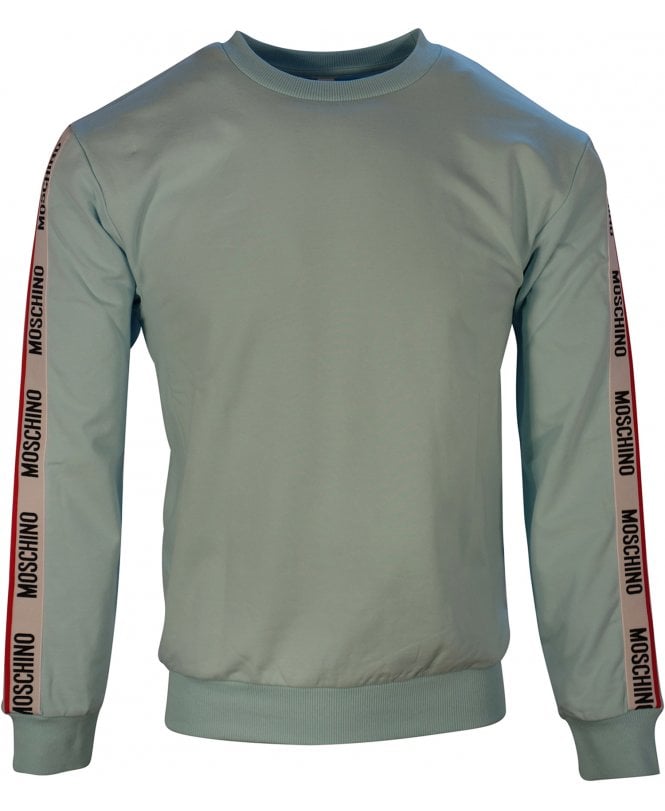 Moschino Top Crew Neck Logo Tape Sleeves