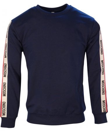 Moschino Top Woven Jersey Tape Logo Arms