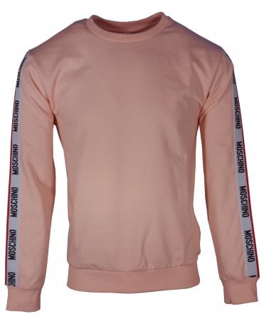 Moschino Top Woven Jersey Tape Logo Arms