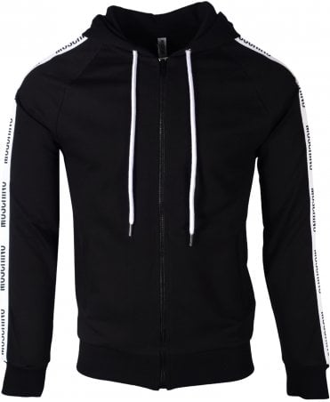 Moschino Zip Hoodie Woven Tape Logo Arms