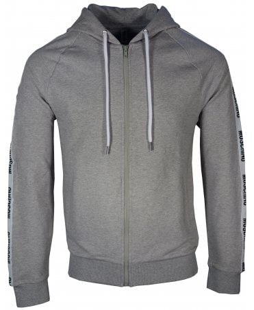 Moschino Zip Hoodie Woven Tape Logo Arms