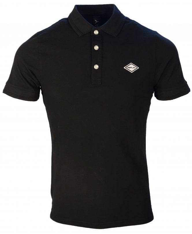 Replay Polo Washed Pique Logo Chest