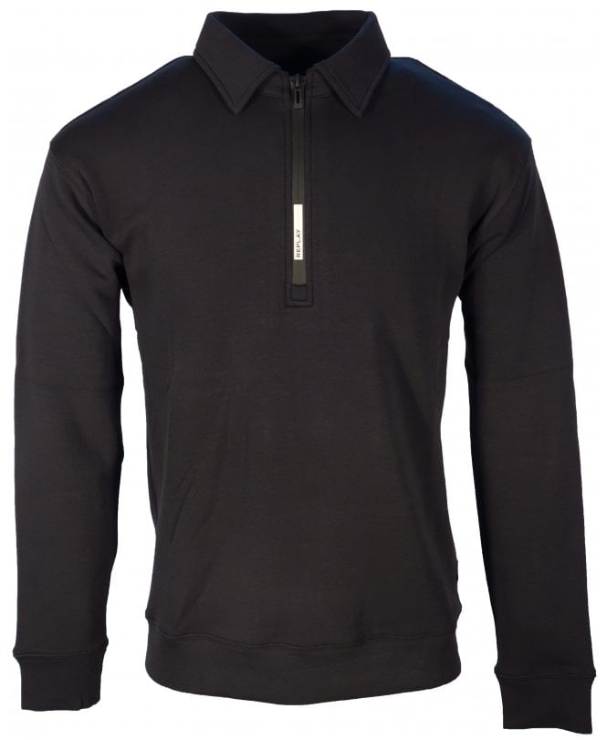 Replay Top/sweat Zip Collar Tech Jersey
