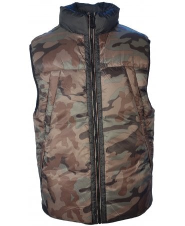 True Religion Gilet Camo Quilted Puffa