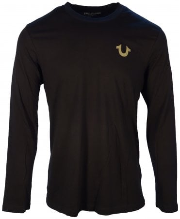 True Religion Ls Tee Camo Palm Logo Back