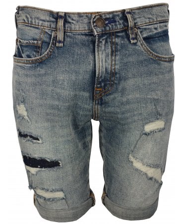 True Religion Short Rip Denim Stitch Lgo