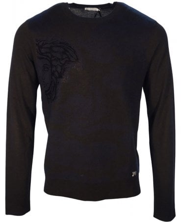 Versace Knitwear Flock Medusa Applique