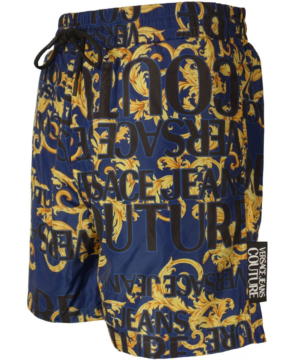 Versace Vjc Shorts Beach/swim Baroque/logo Detail A4gva104 25076